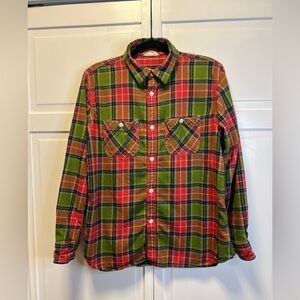 Lands End Kids Plaid Flannel Button Down Shirt Size Kids Husky XL (18H-20H)